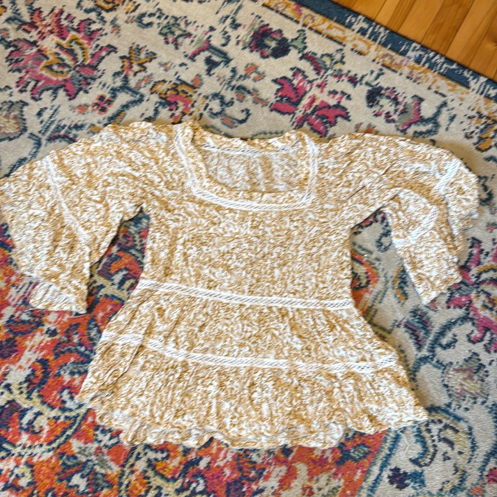 Free people yellow and white shirt